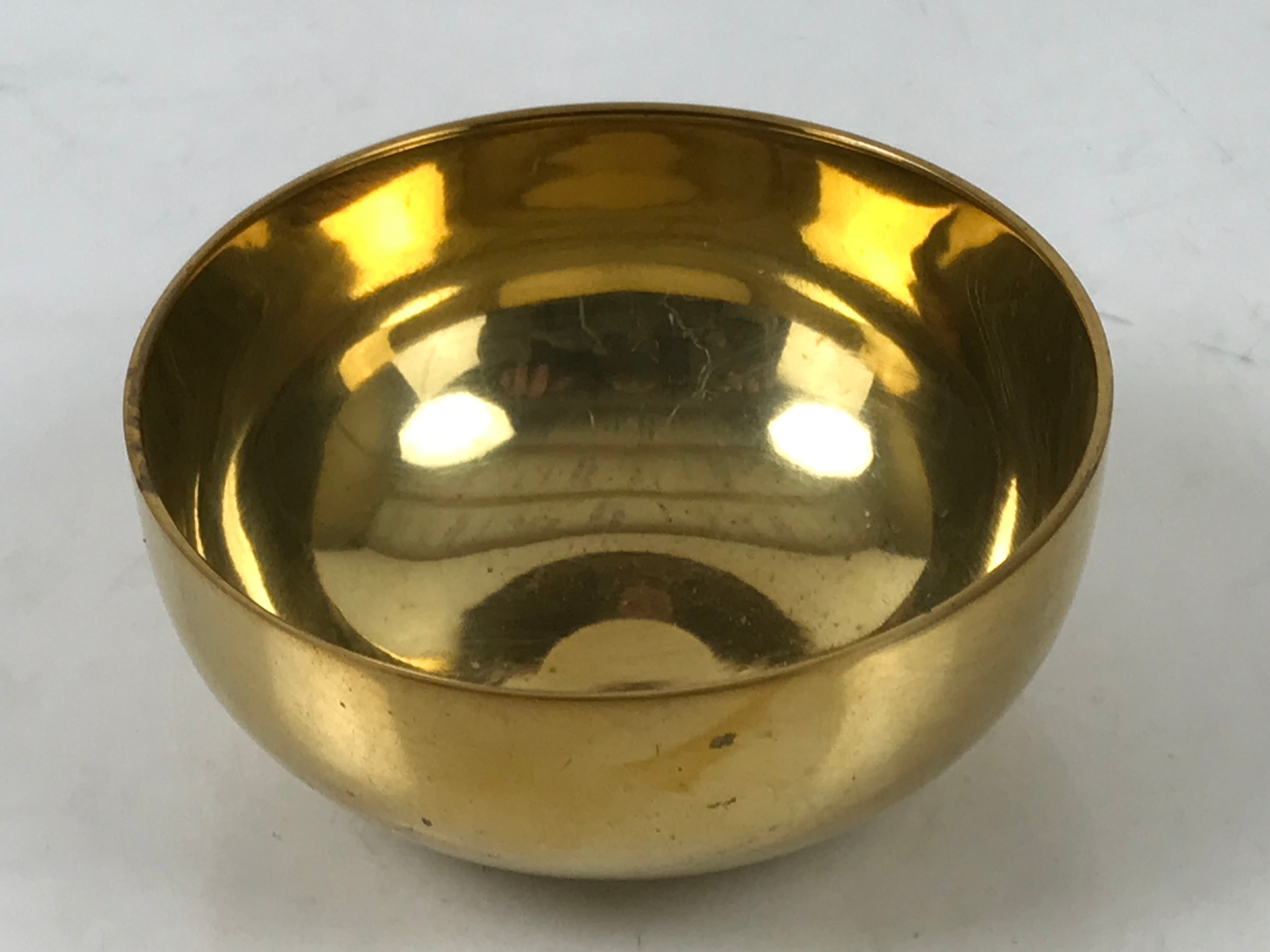 Japanese Buddhist Altar Fitting Brass Metal Orin Bell Singing Bowl Butsugu BA594
