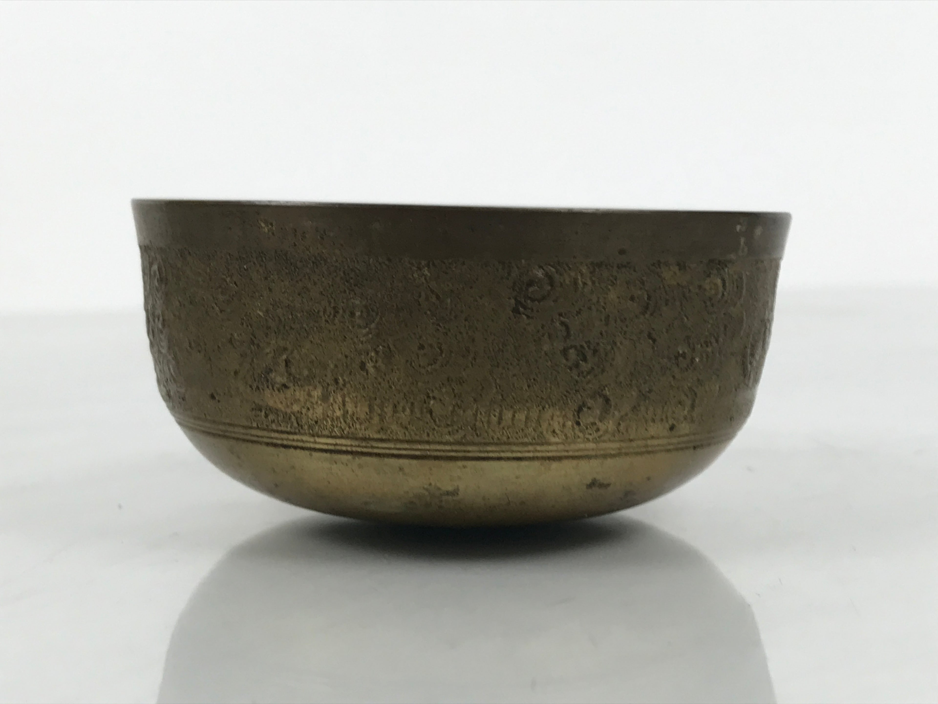 Japanese Buddhist Altar Fitting Brass Metal Orin Bell Singing Bowl Butsugu BA906