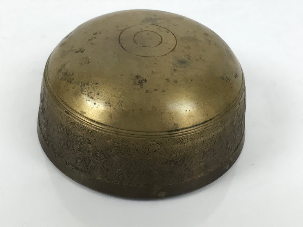 Japanese Buddhist Altar Fitting Brass Metal Orin Bell Singing Bowl Butsugu BA906