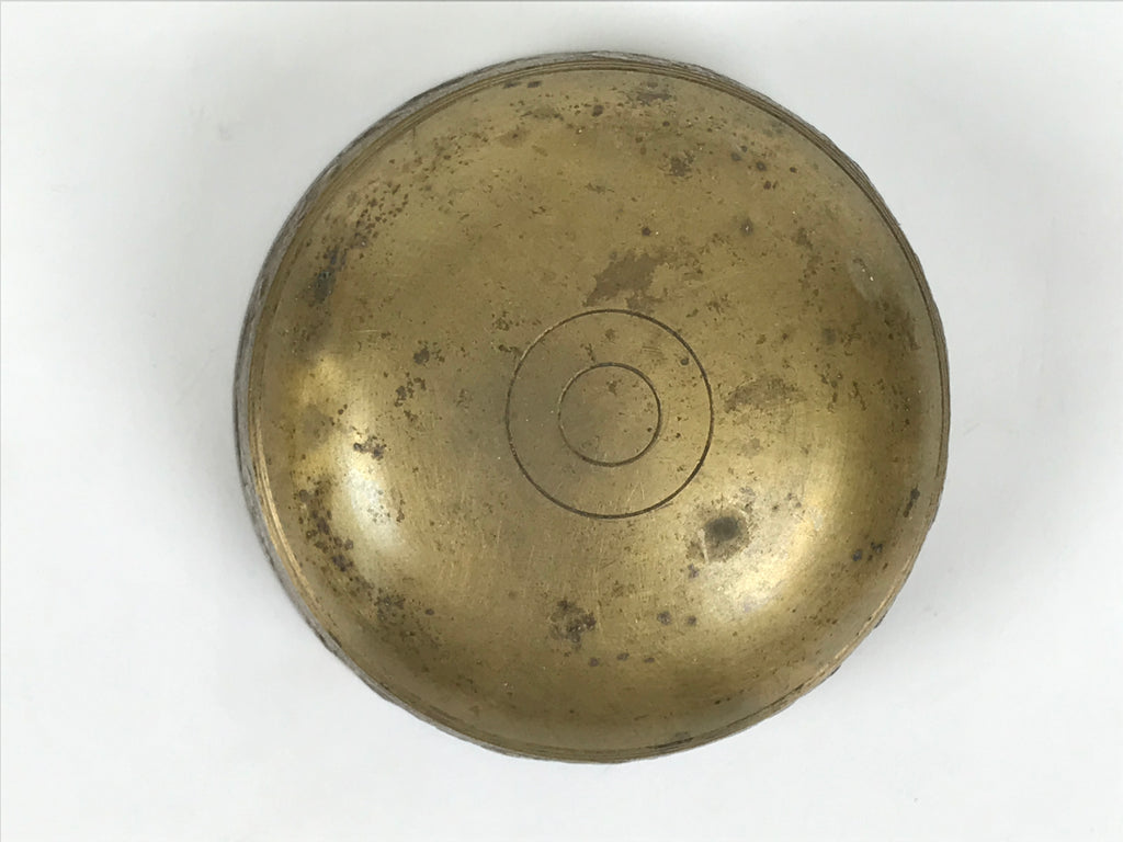 Japanese Buddhist Altar Fitting Brass Metal Orin Bell Singing Bowl Butsugu BA906