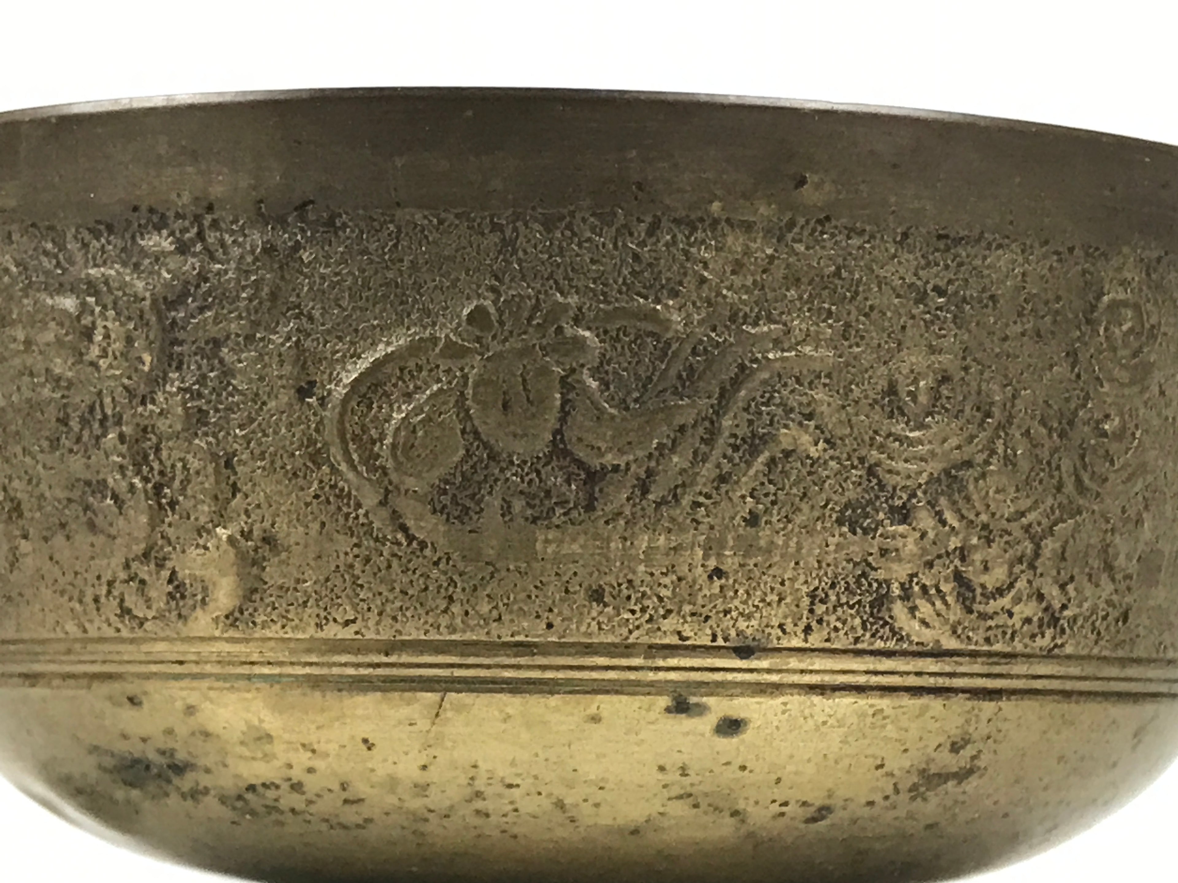 Japanese Buddhist Altar Fitting Brass Metal Orin Bell Singing Bowl Butsugu BA906