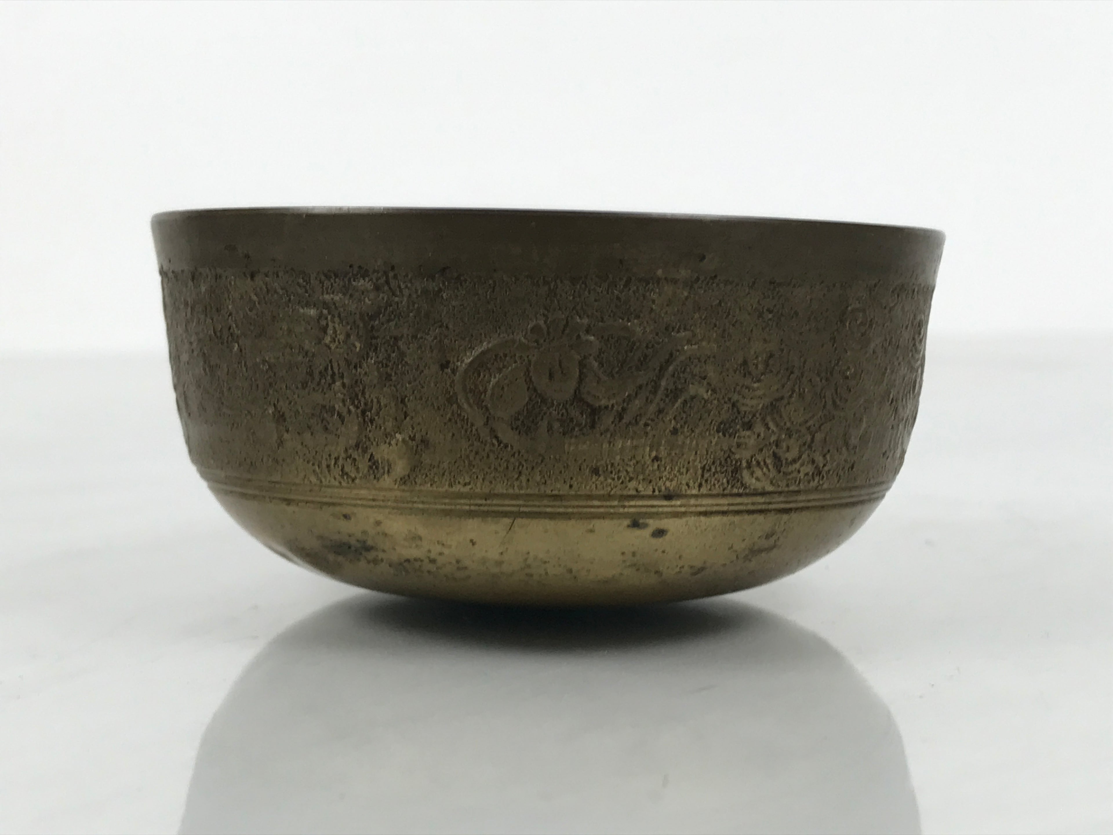 Japanese Buddhist Altar Fitting Brass Metal Orin Bell Singing Bowl Butsugu BA906