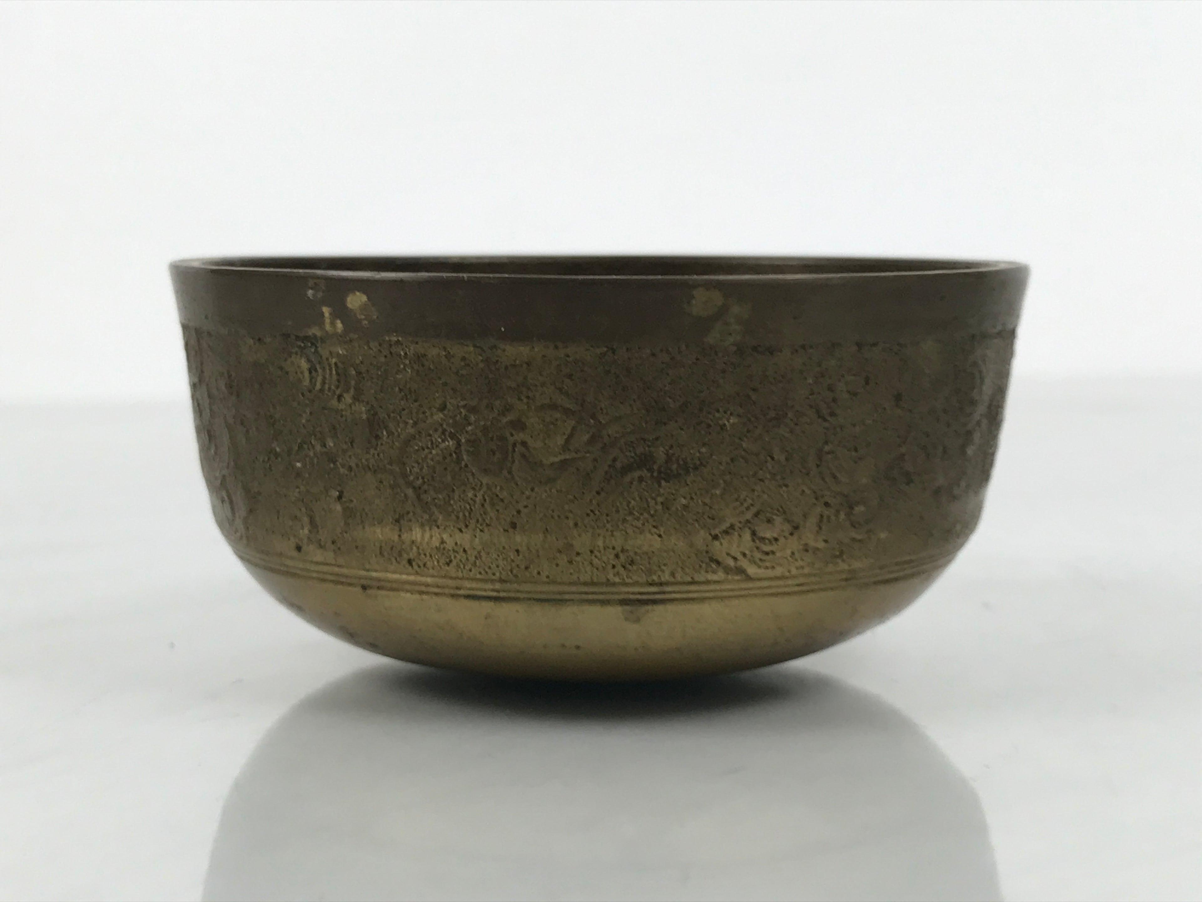 Japanese Buddhist Altar Fitting Brass Metal Orin Bell Singing Bowl Butsugu BA906