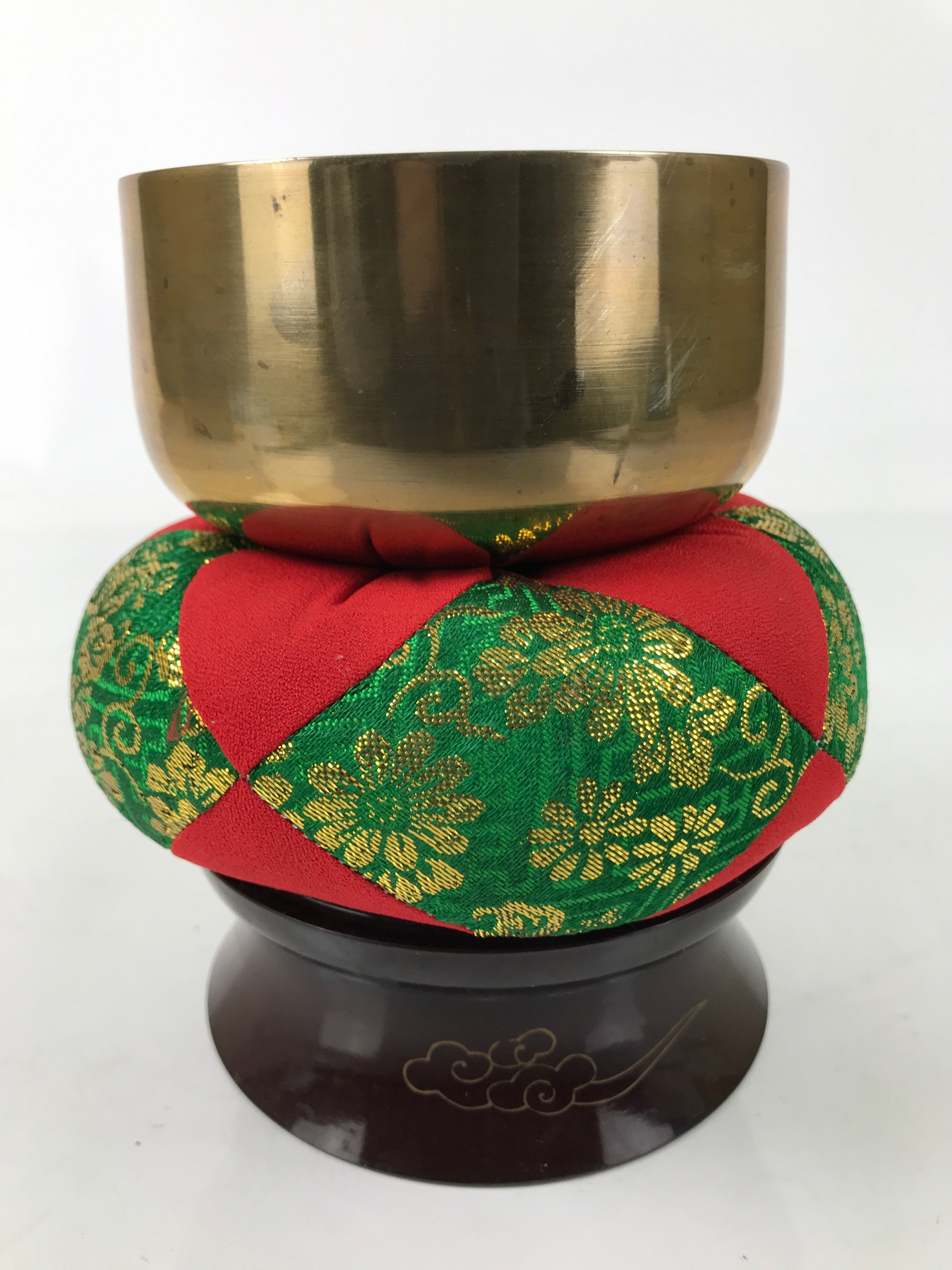 Japanese Buddhist Altar Fitting Brass Orin Bell Singing Bowl Resin Stand BA492