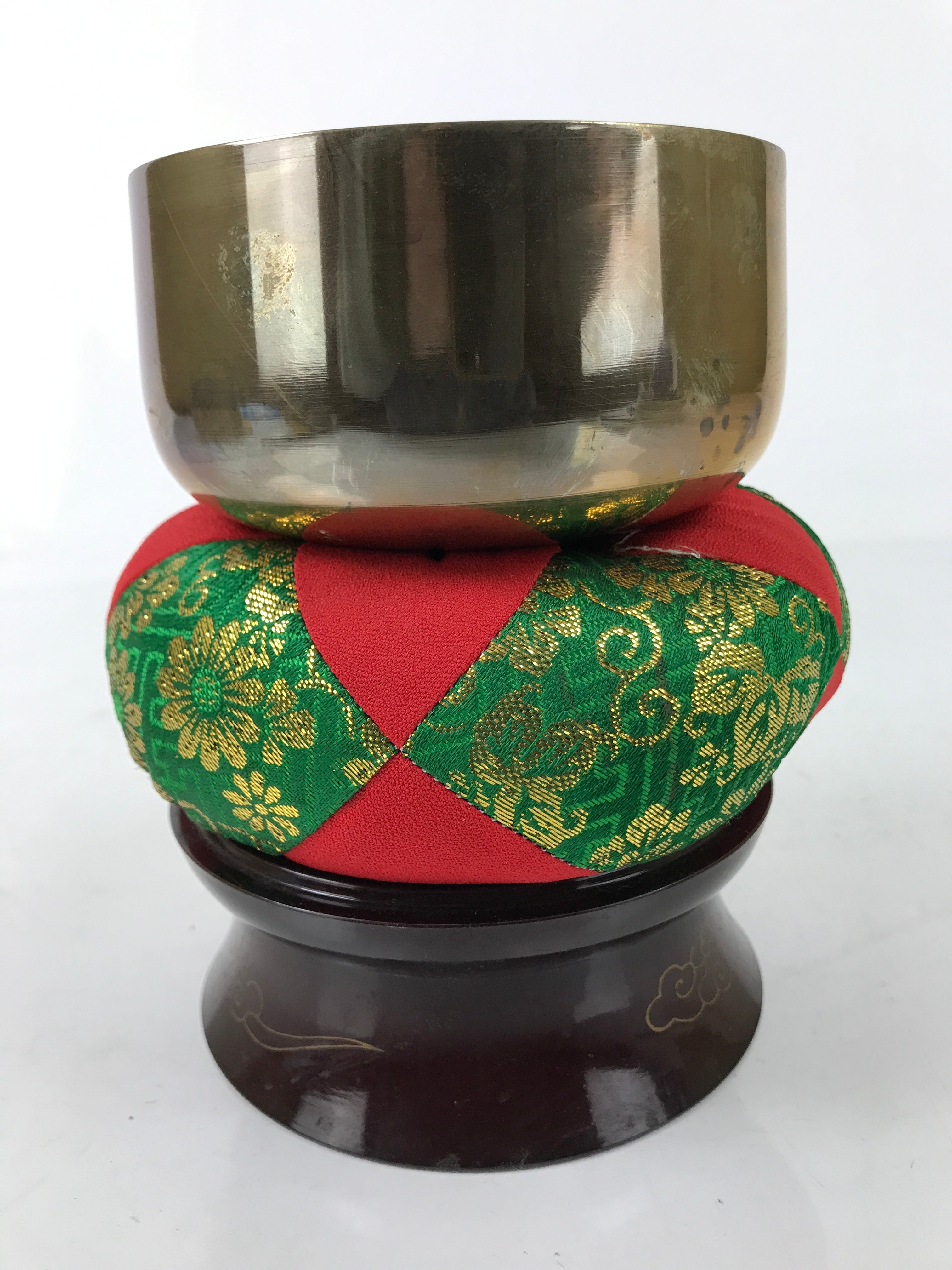 Japanese Buddhist Altar Fitting Brass Orin Bell Singing Bowl Resin Stand BA492