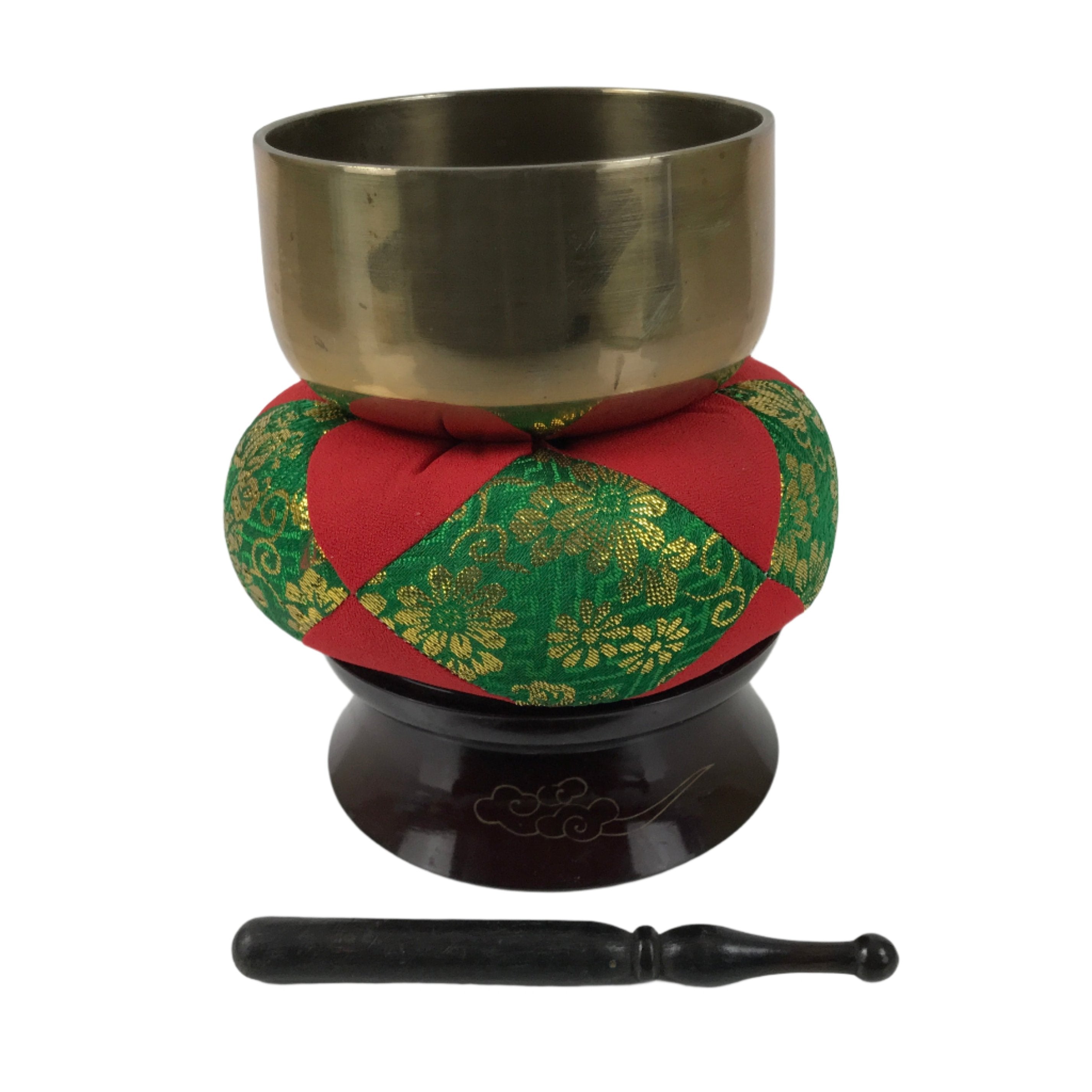 Japanese Buddhist Altar Fitting Brass Orin Bell Singing Bowl Resin Stand BA492