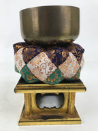 Japanese Buddhist Altar Fitting Brass Orin Bell Singing Bowl Resin Stand BA617