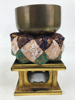 Japanese Buddhist Altar Fitting Brass Orin Bell Singing Bowl Resin Stand BA617