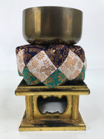 Japanese Buddhist Altar Fitting Brass Orin Bell Singing Bowl Resin Stand BA617