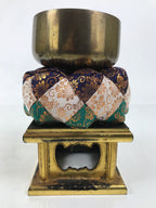 Japanese Buddhist Altar Fitting Brass Orin Bell Singing Bowl Resin Stand BA617