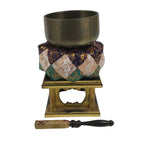 Japanese Buddhist Altar Fitting Brass Orin Bell Singing Bowl Resin Stand BA617
