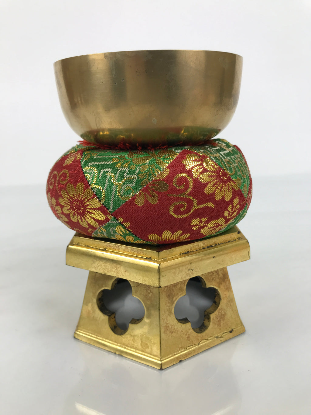 Japanese Buddhist Altar Fitting Brass Orin Bell Singing Bowl Resin Stand BA904