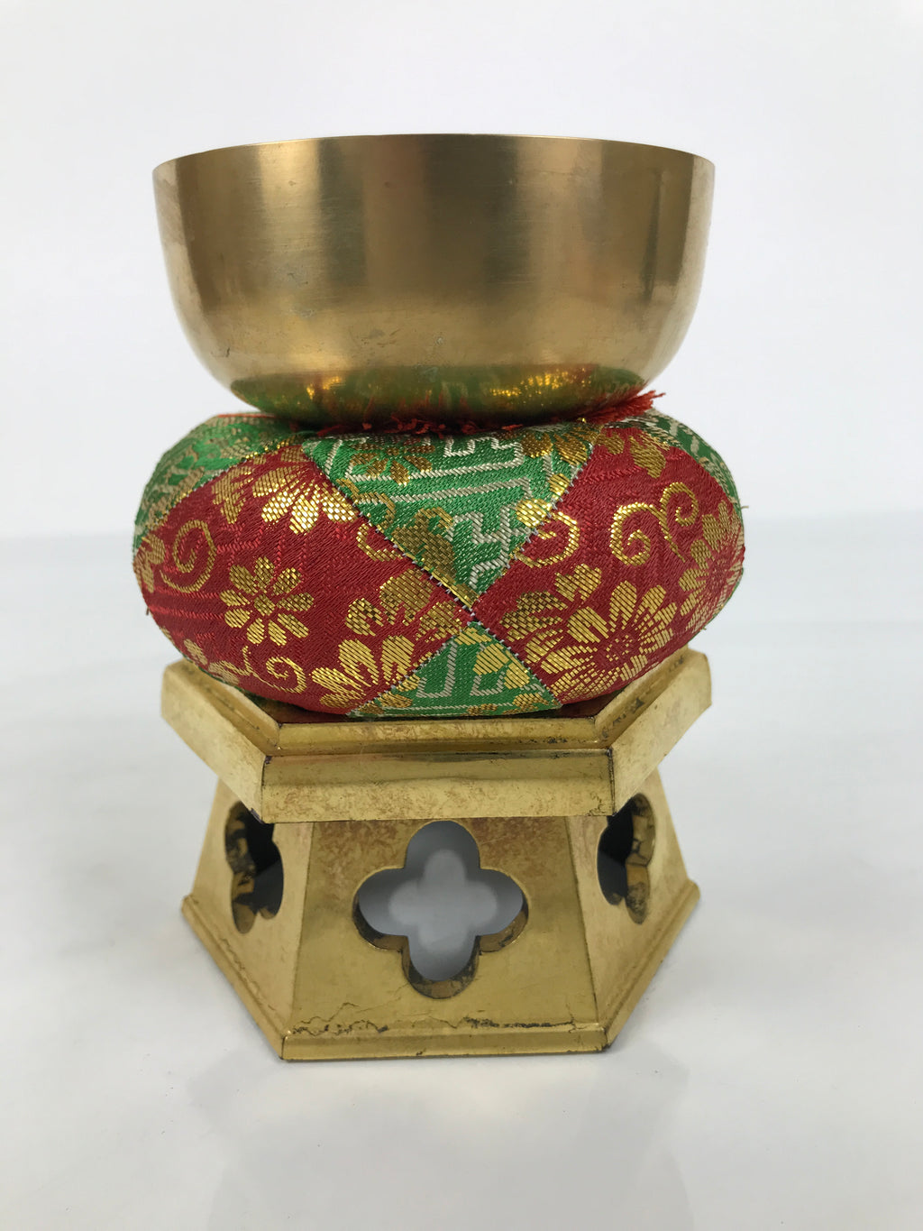 Japanese Buddhist Altar Fitting Brass Orin Bell Singing Bowl Resin Stand BA904