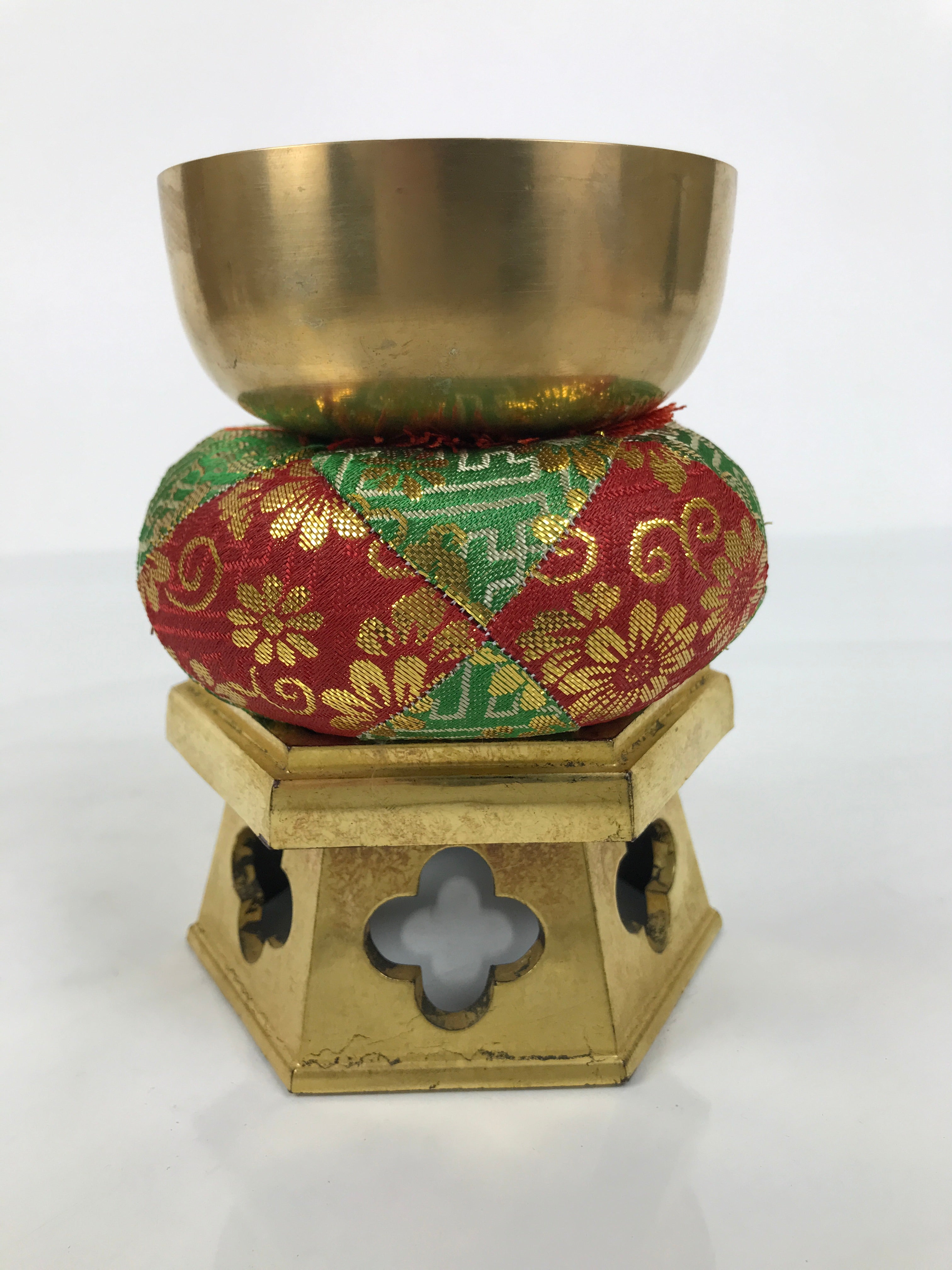 Japanese Buddhist Altar Fitting Brass Orin Bell Singing Bowl Resin Stand BA904