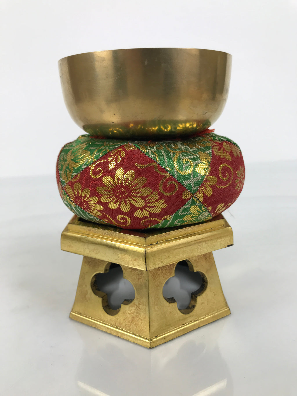Japanese Buddhist Altar Fitting Brass Orin Bell Singing Bowl Resin Stand BA904