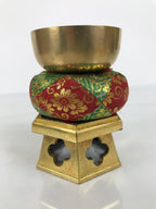 Japanese Buddhist Altar Fitting Brass Orin Bell Singing Bowl Resin Stand BA904