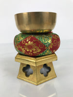 Japanese Buddhist Altar Fitting Brass Orin Bell Singing Bowl Resin Stand BA904