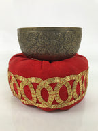 Japanese Buddhist Altar Fitting Brass Orin Bell Vtg Singing Bowl Pillow BA754