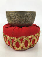 Japanese Buddhist Altar Fitting Brass Orin Bell Vtg Singing Bowl Pillow BA754