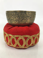 Japanese Buddhist Altar Fitting Brass Orin Bell Vtg Singing Bowl Pillow BA754