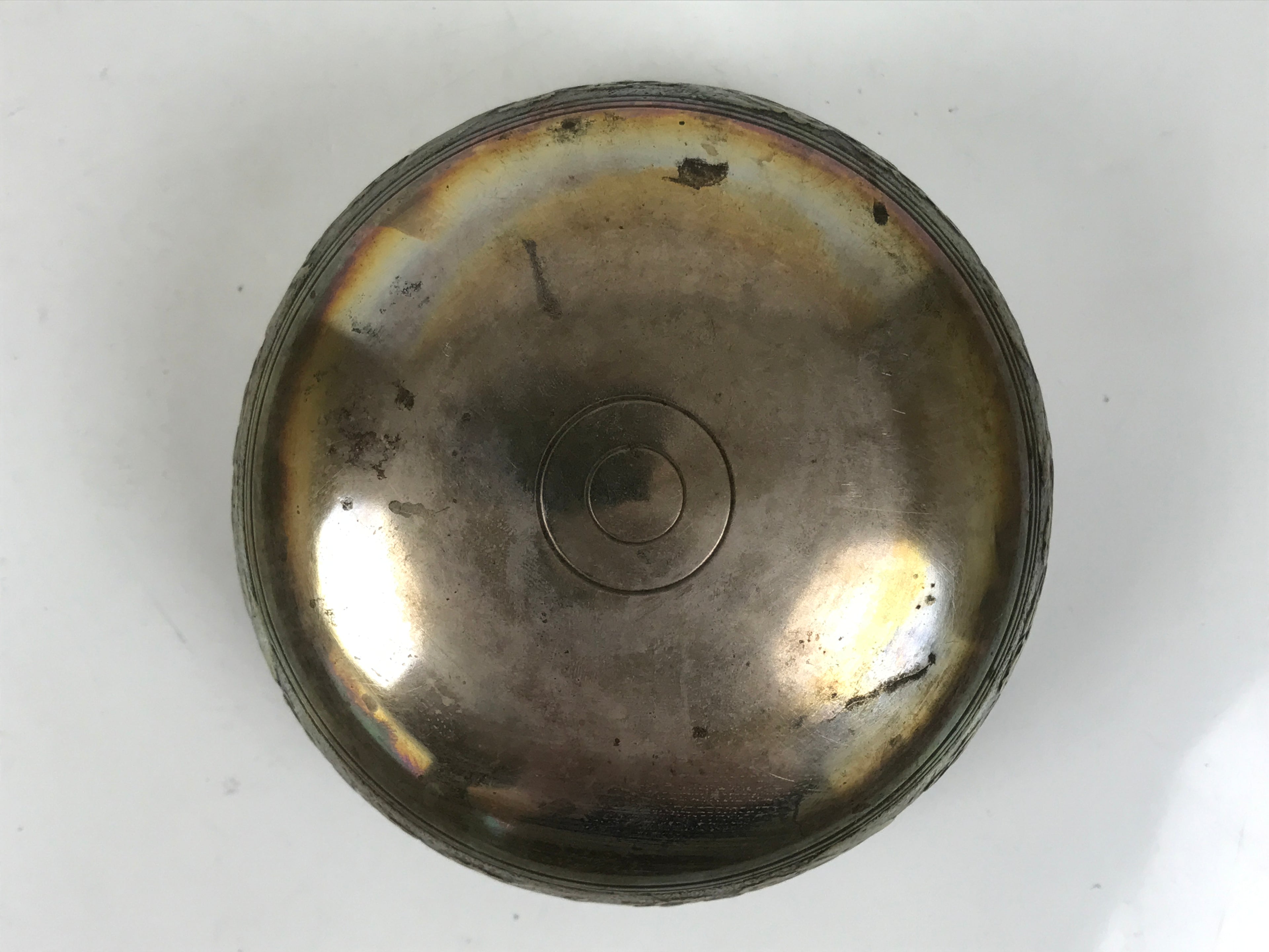 Japanese Buddhist Altar Fitting Brass Orin Bell Vtg Singing Bowl Pillow BA754