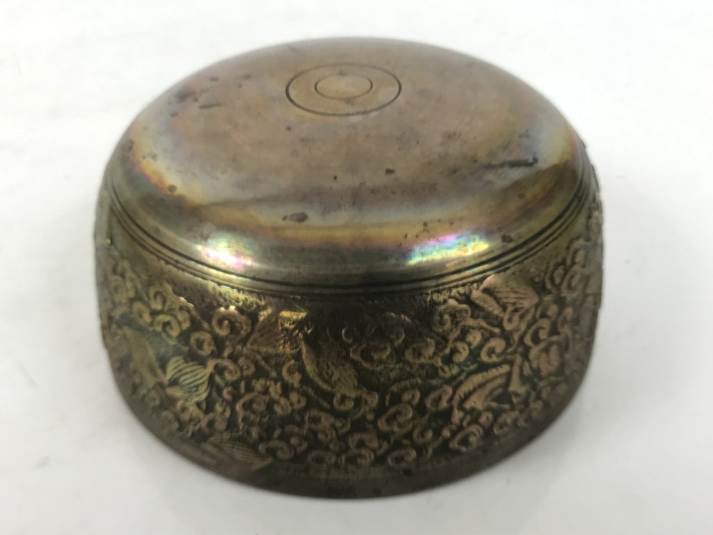 Japanese Buddhist Altar Fitting Brass Orin Bell Vtg Singing Bowl Pillow BA754
