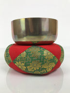 Japanese Buddhist Altar Fitting Brass Orin Bell Vtg Singing Bowl Pillow BA818