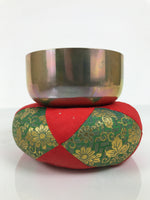 Japanese Buddhist Altar Fitting Brass Orin Bell Vtg Singing Bowl Pillow BA818