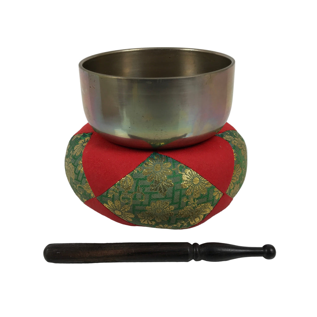 Japanese Buddhist Altar Fitting Brass Orin Bell Vtg Singing Bowl Pillow BA818