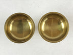 Japanese Buddhist Altar Fitting Brass Rice Offering Cup Vtg 2pc Pair Gold BA57