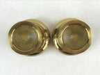 Japanese Buddhist Altar Fitting Brass Rice Offering Cup Vtg 2pc Pair Gold BA57