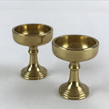 Japanese Buddhist Altar Fitting Brass Rice Offering Cup Vtg 2pc Pair Gold BA57