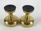 Japanese Buddhist Altar Fitting Brass Rice Offering Cup Vtg 2pc Pair Gold BA59
