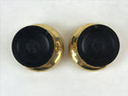 Japanese Buddhist Altar Fitting Brass Rice Offering Cup Vtg 2pc Pair Gold BA59