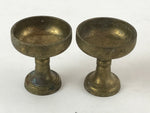 Japanese Buddhist Altar Fitting Brass Rice Offering Cup Vtg 2pc Small Gold BA108