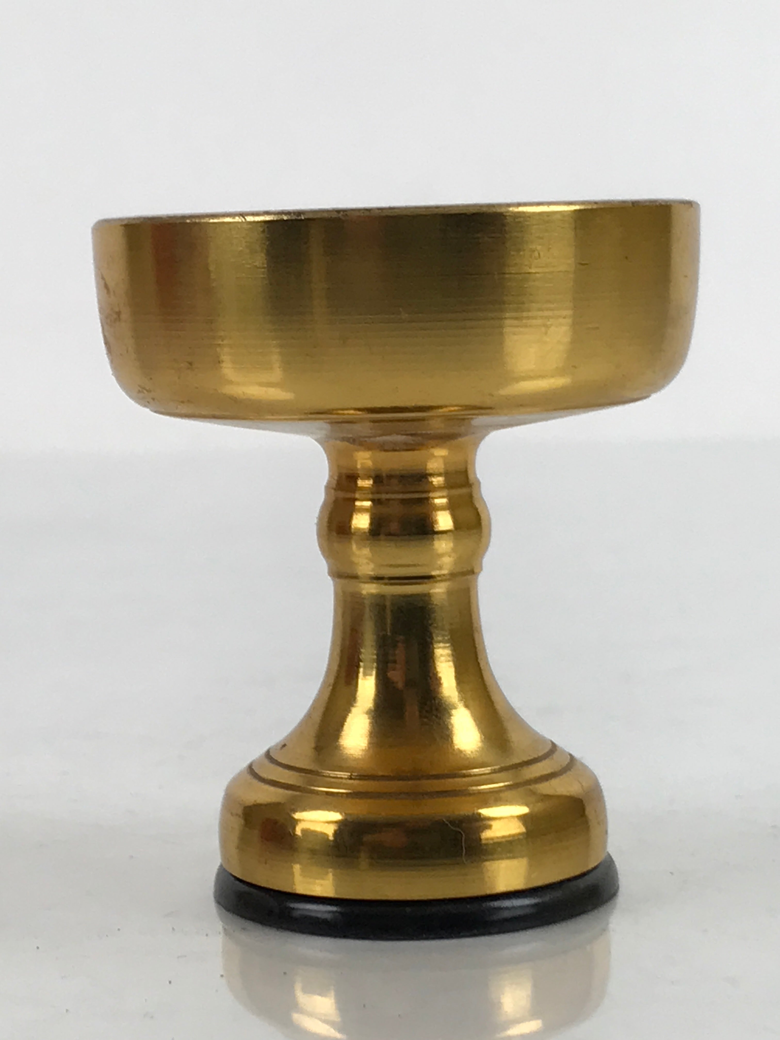 Japanese Buddhist Altar Fitting Brass Rice Offering Cup Vtg Butsugu Gold BA337