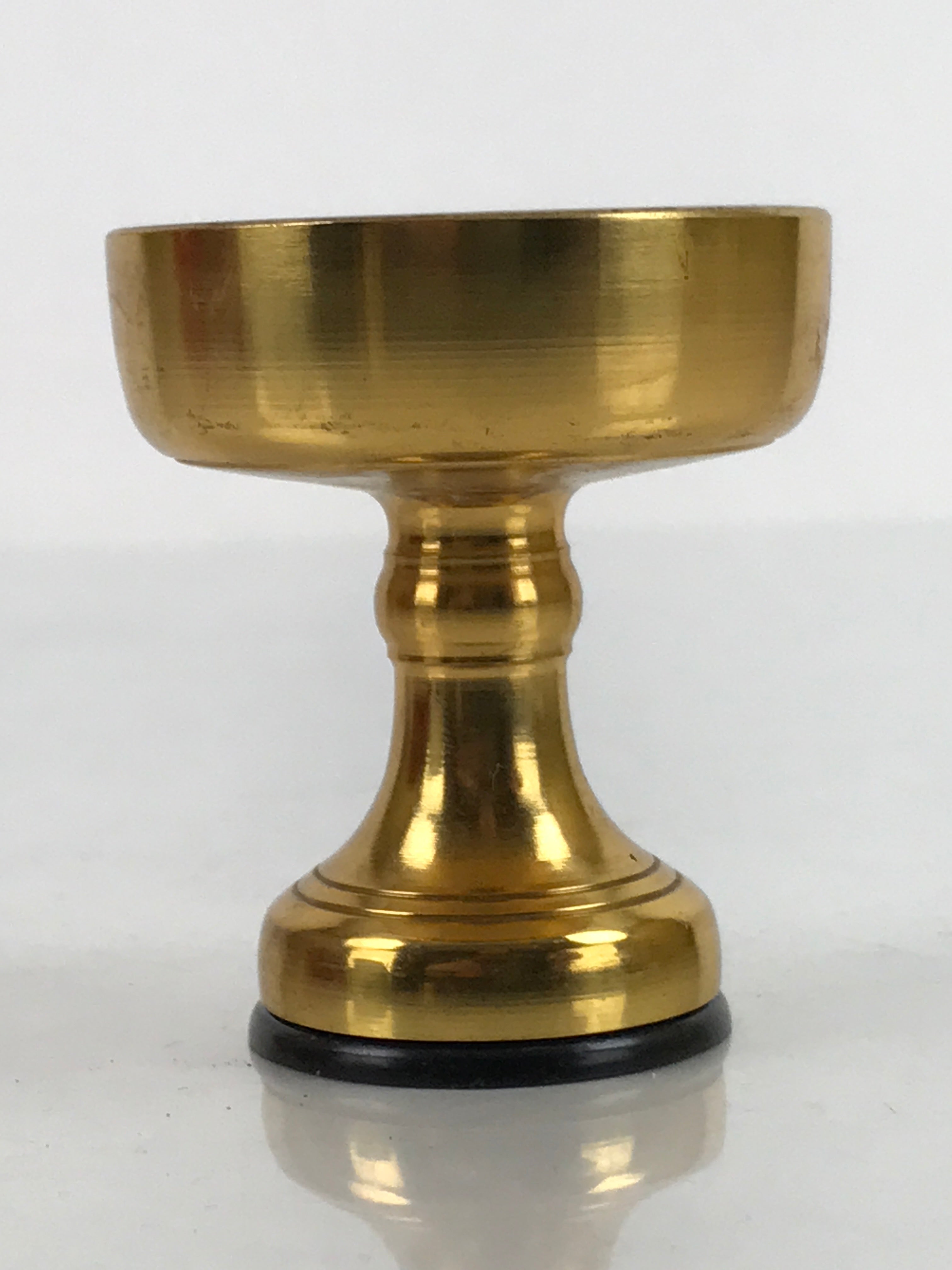 Japanese Buddhist Altar Fitting Brass Rice Offering Cup Vtg Butsugu Gold BA337