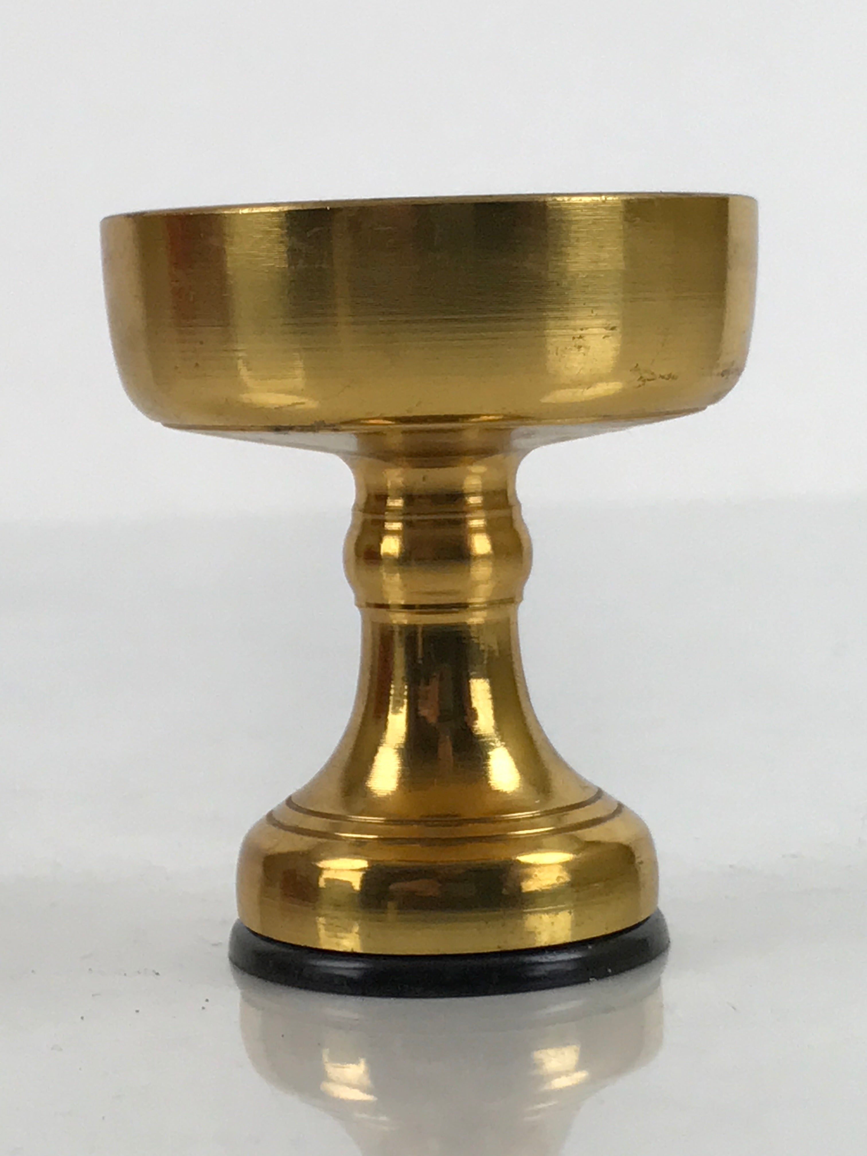 Japanese Buddhist Altar Fitting Brass Rice Offering Cup Vtg Butsugu Gold BA337