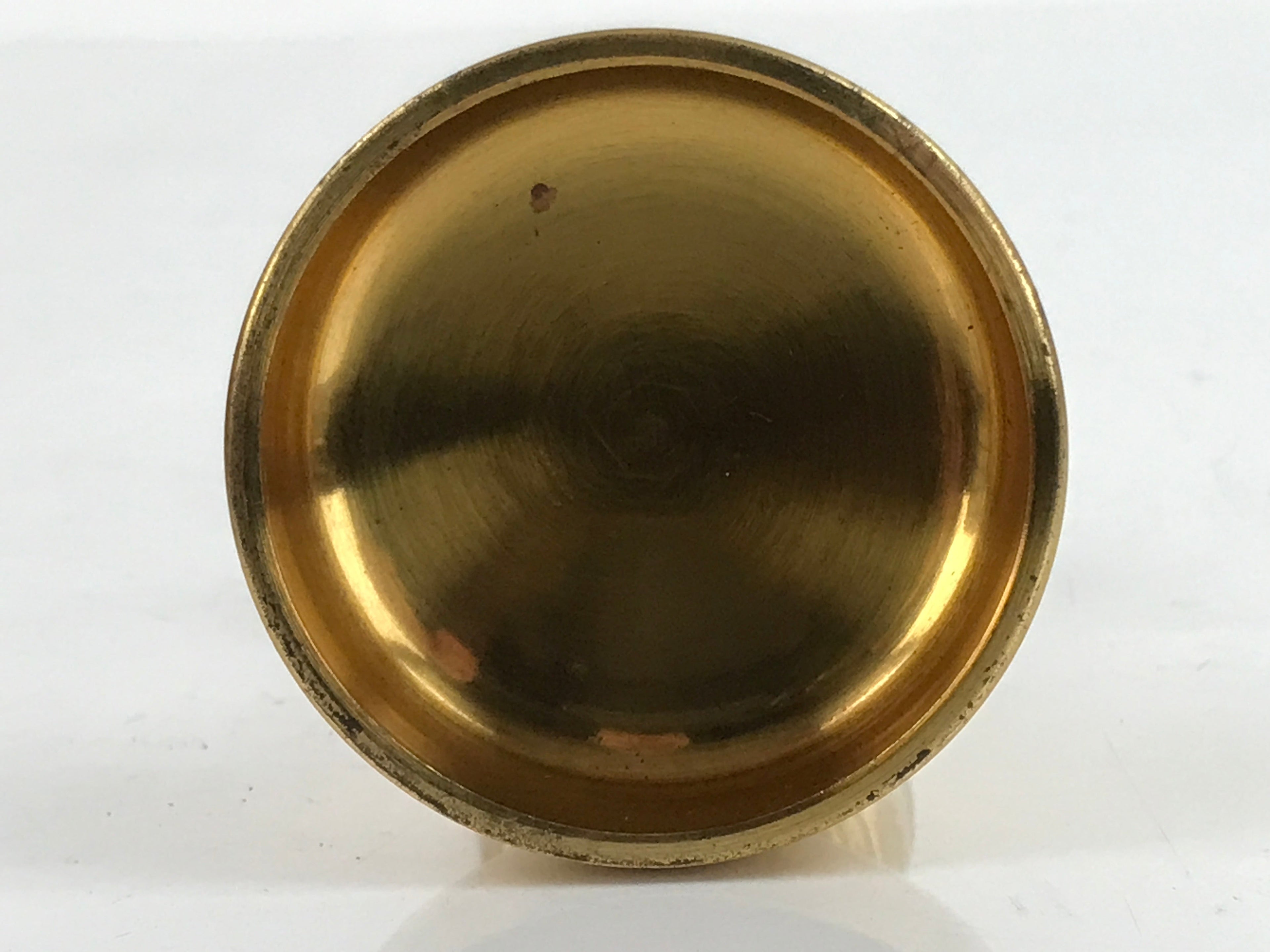 Japanese Buddhist Altar Fitting Brass Rice Offering Cup Vtg Butsugu Gold BA337