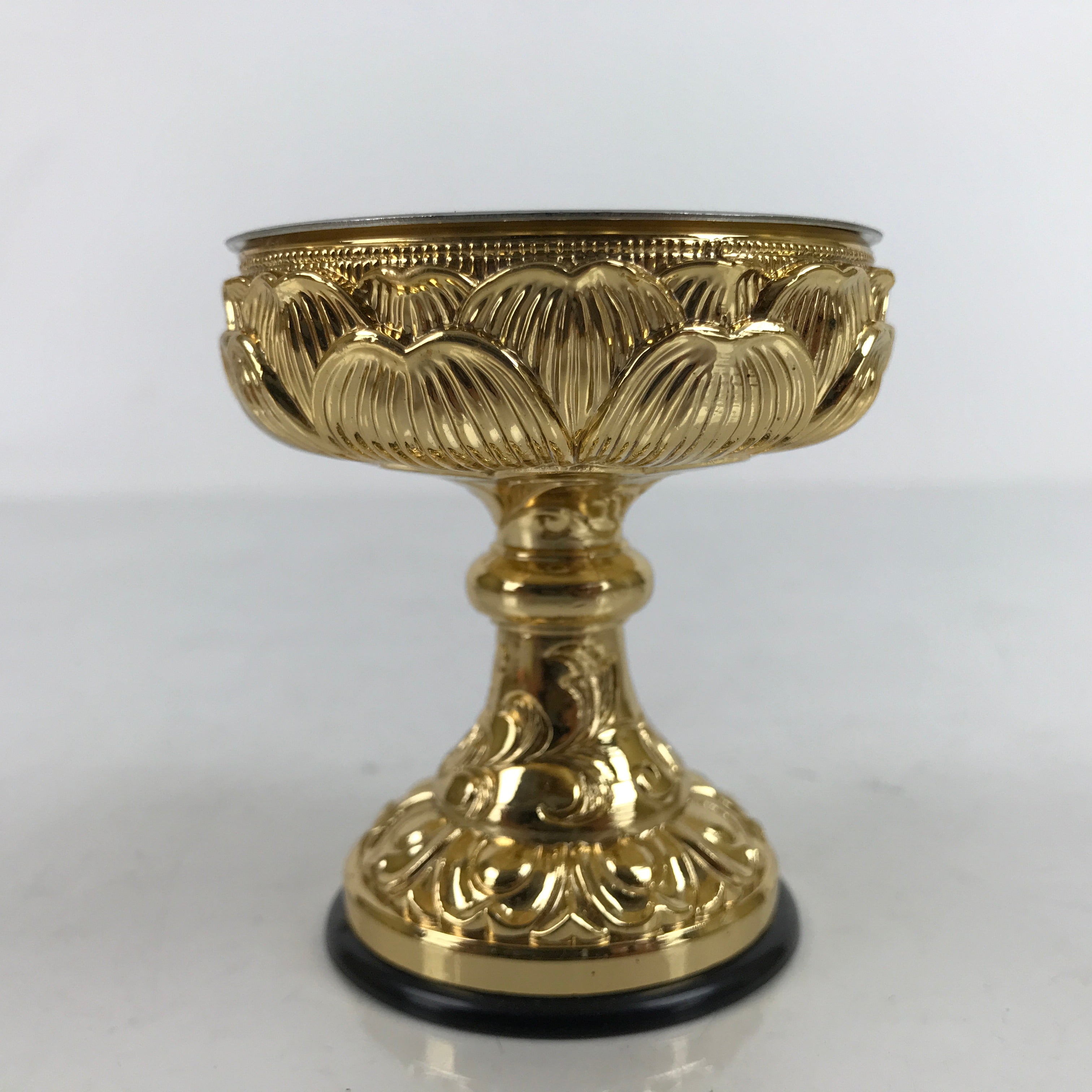 Japanese Buddhist Altar Fitting Brass Rice Offering Cup Vtg Butsugu Gold BA339