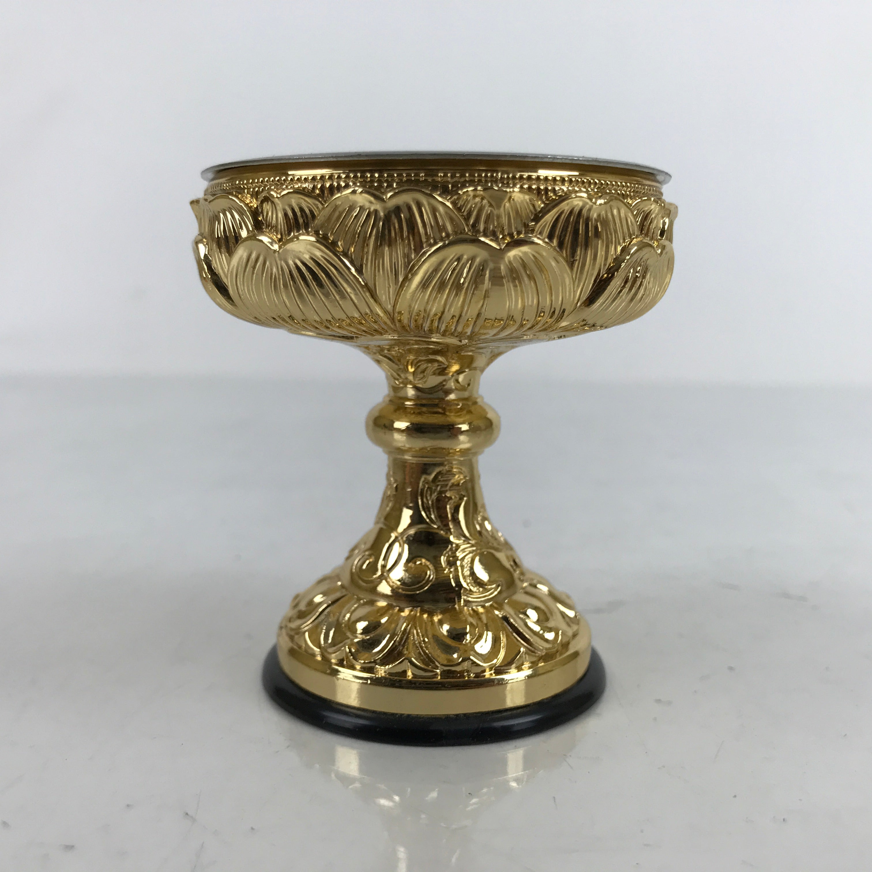 Japanese Buddhist Altar Fitting Brass Rice Offering Cup Vtg Butsugu Gold BA339