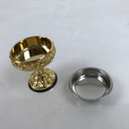 Japanese Buddhist Altar Fitting Brass Rice Offering Cup Vtg Butsugu Gold BA339