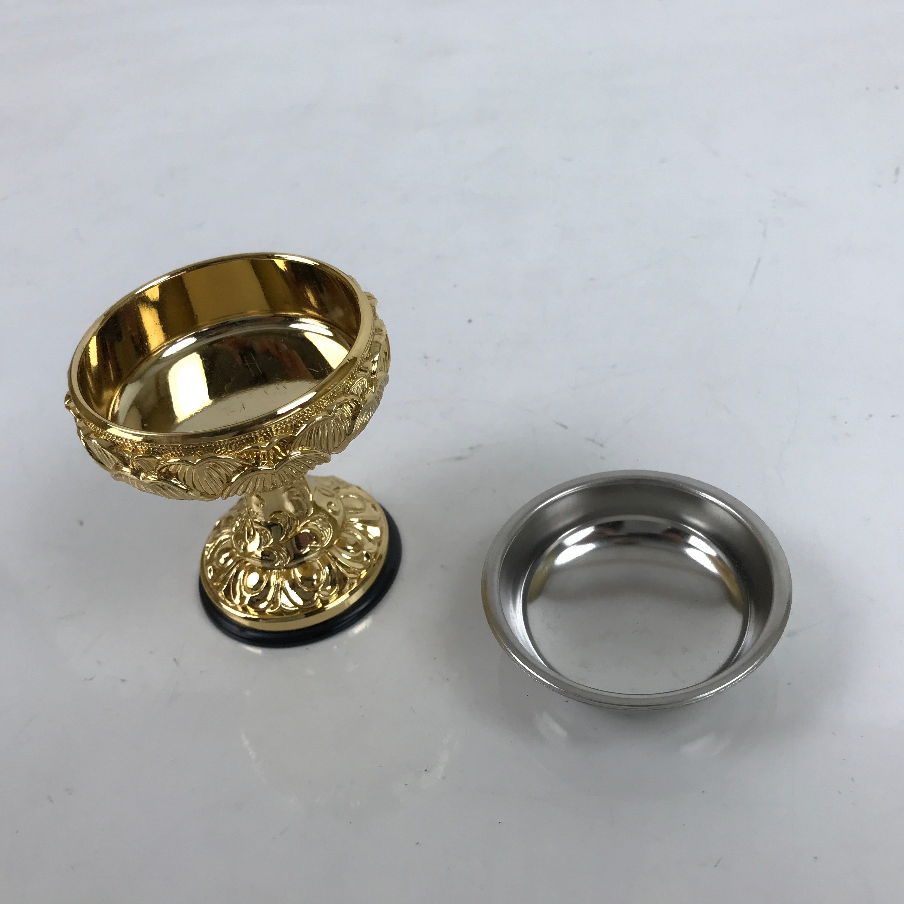 Japanese Buddhist Altar Fitting Brass Rice Offering Cup Vtg Butsugu Gold BA339