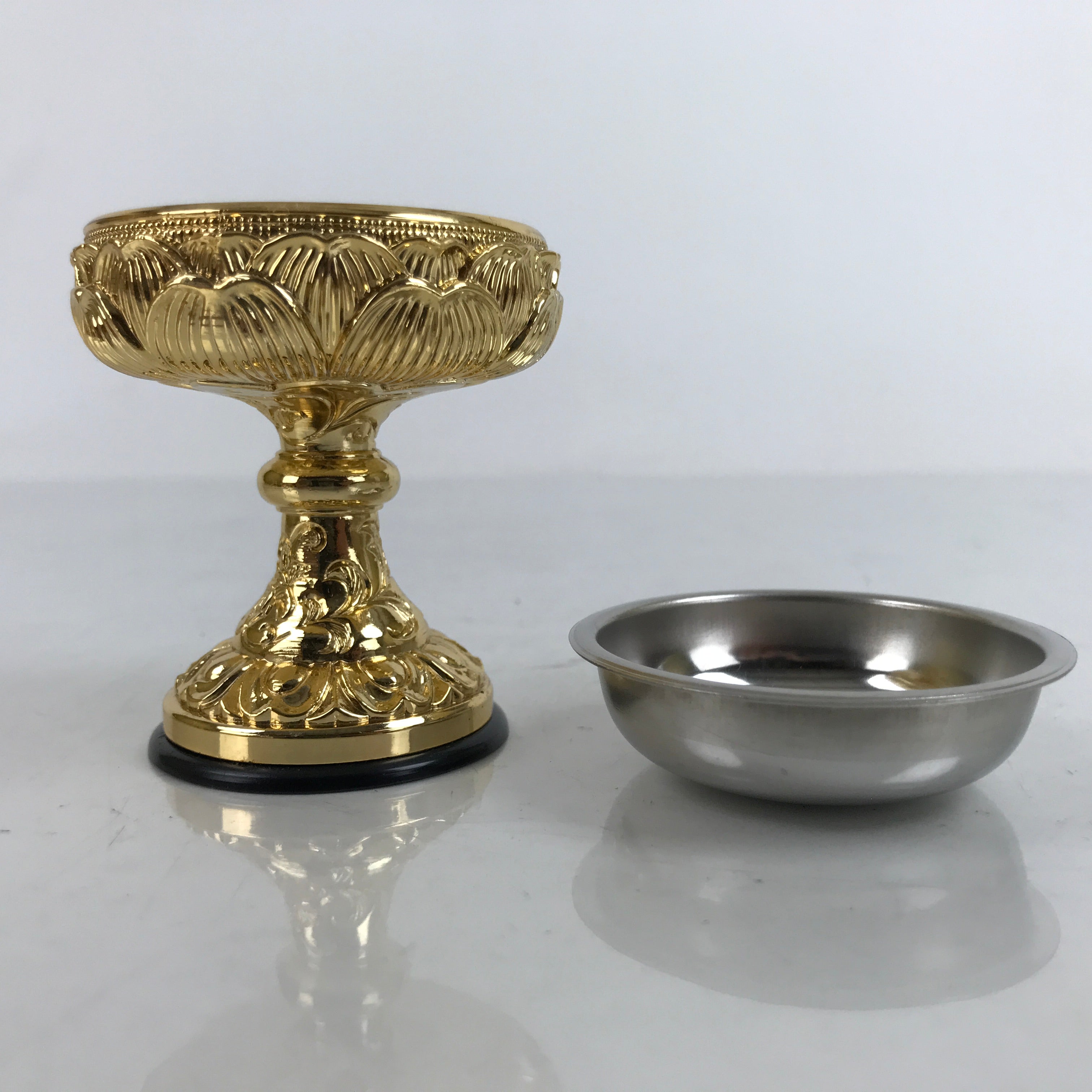 Japanese Buddhist Altar Fitting Brass Rice Offering Cup Vtg Butsugu Gold BA339