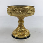 Japanese Buddhist Altar Fitting Brass Rice Offering Cup Vtg Butsugu Gold BA340