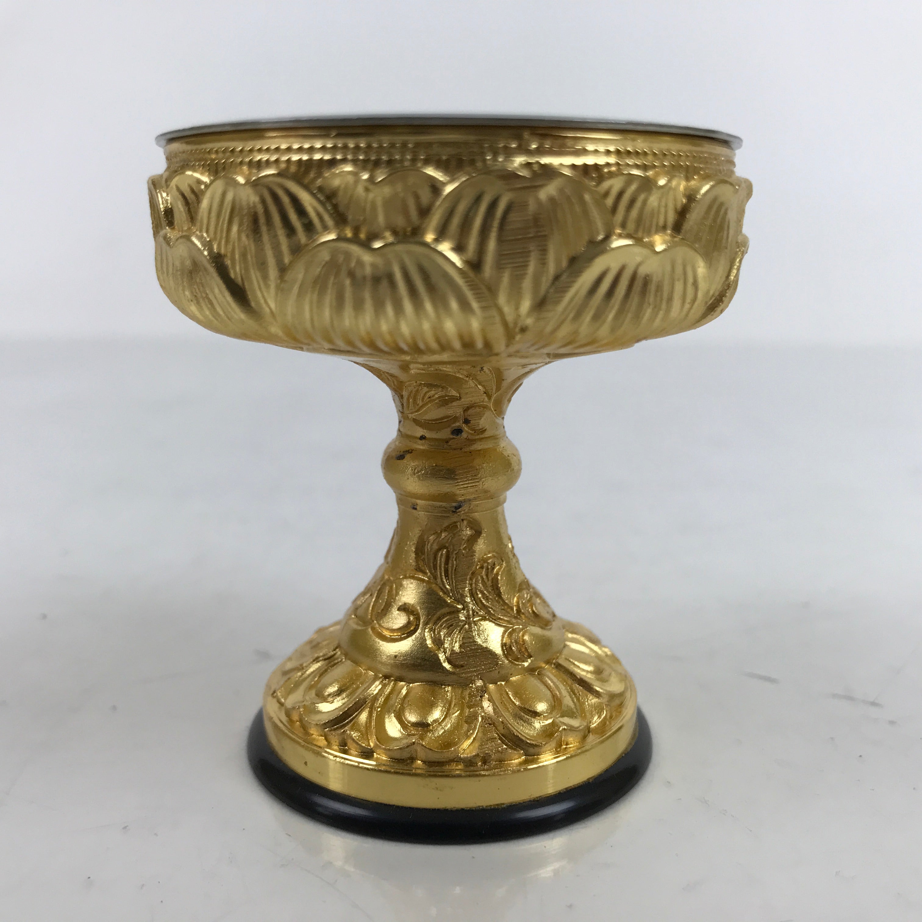 Japanese Buddhist Altar Fitting Brass Rice Offering Cup Vtg Butsugu Gold BA340