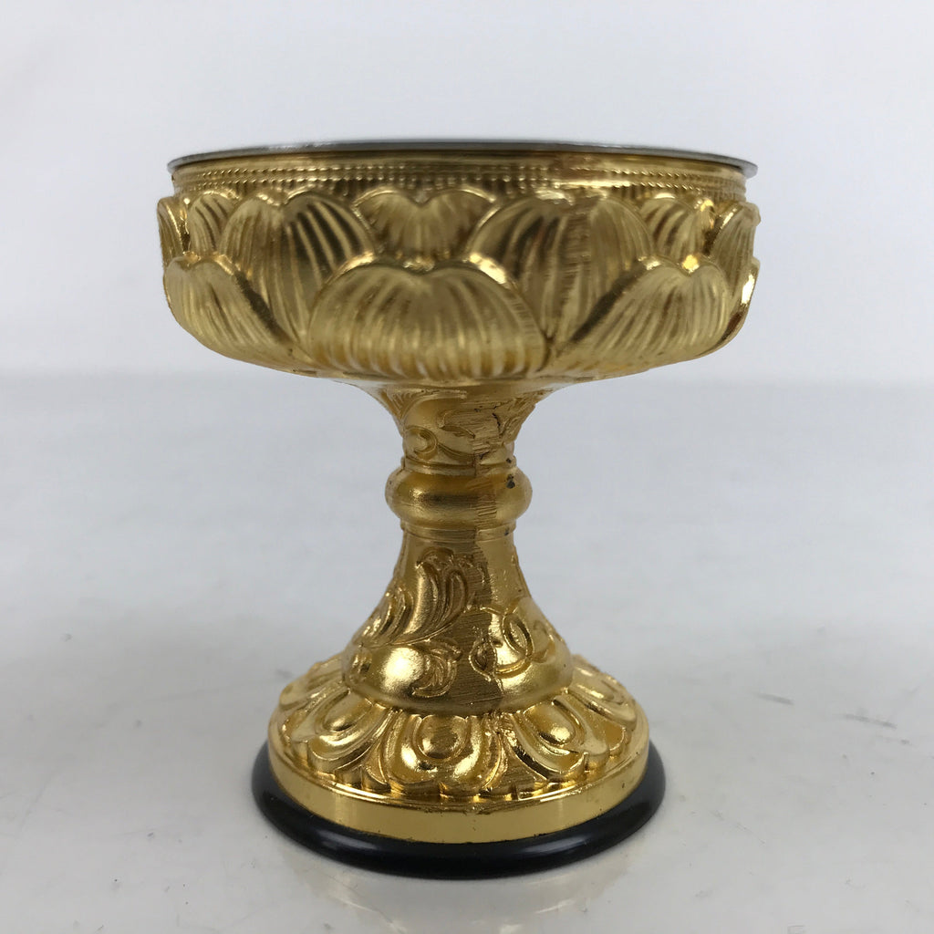 Japanese Buddhist Altar Fitting Brass Rice Offering Cup Vtg Butsugu Gold BA340
