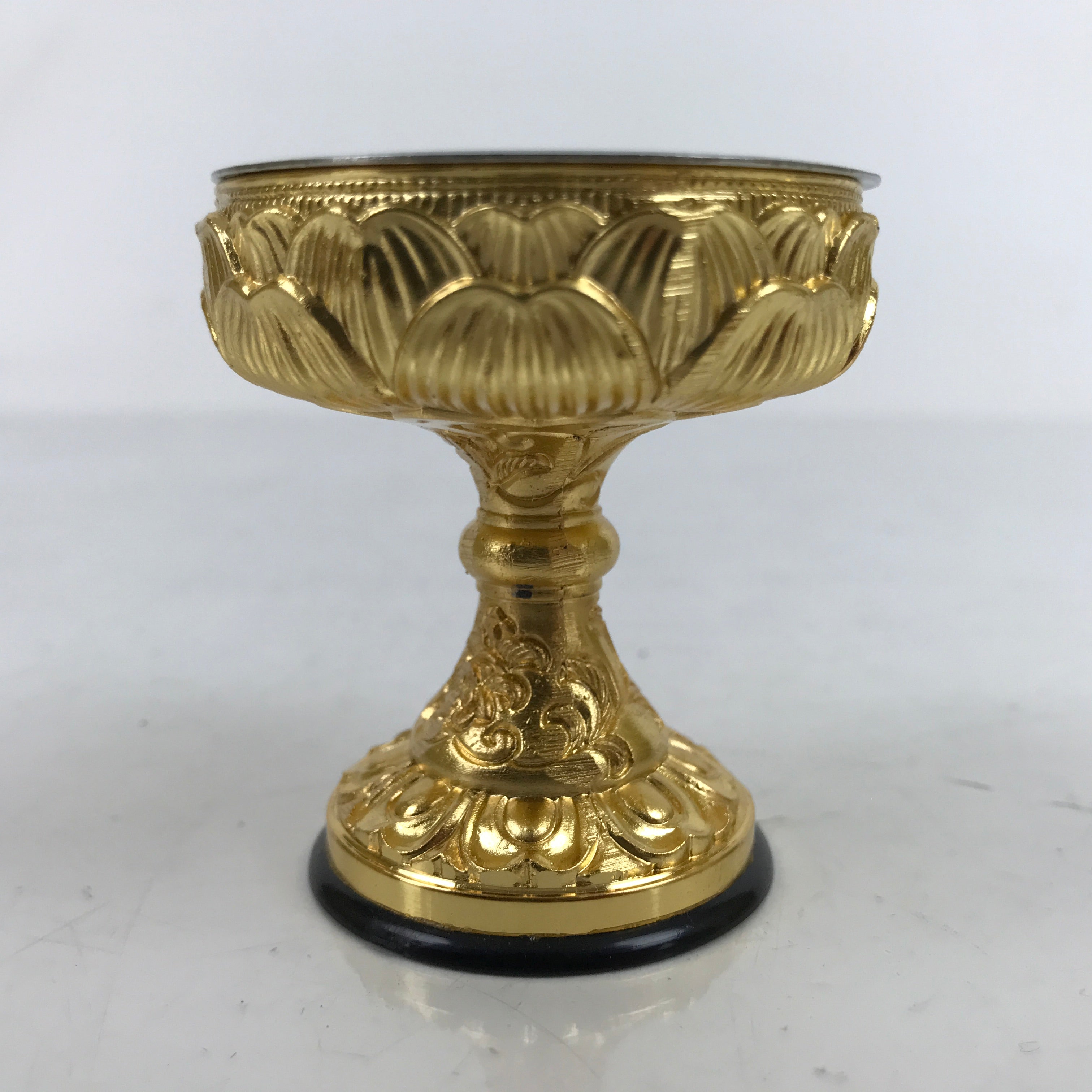 Japanese Buddhist Altar Fitting Brass Rice Offering Cup Vtg Butsugu Gold BA340