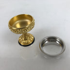 Japanese Buddhist Altar Fitting Brass Rice Offering Cup Vtg Butsugu Gold BA340