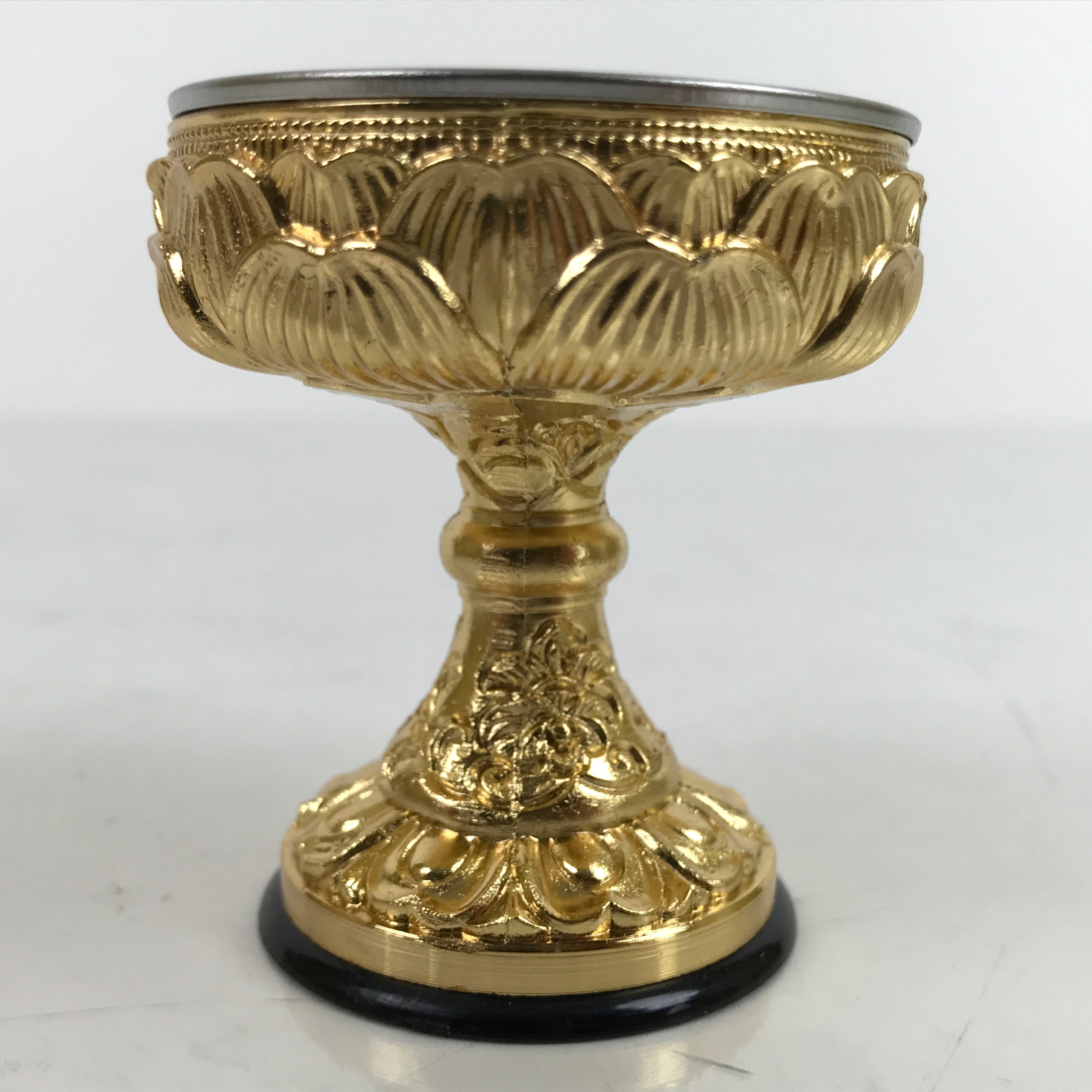 Japanese Buddhist Altar Fitting Brass Rice Offering Cup Vtg Butsugu Gold BA341